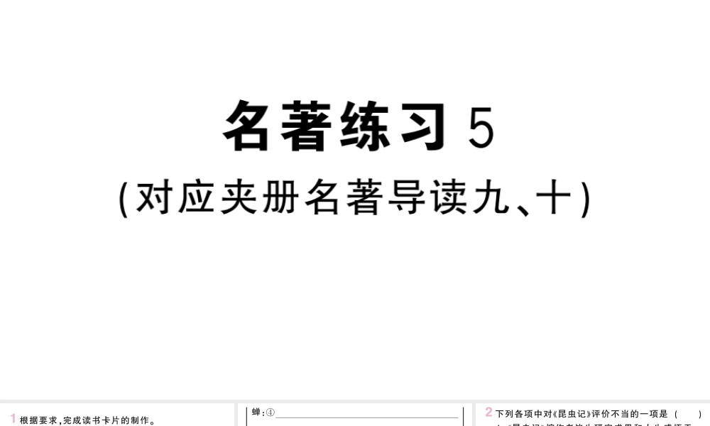 （河北专版）八年级语文上册 第四单元 名著练习5课件 新人教版-新人教版初中八年级上册语文课件
