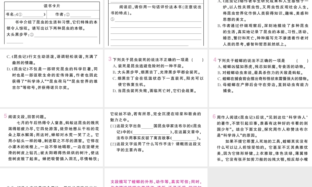 （河北专版）八年级语文上册 第四单元 名著练习5课件 新人教版-新人教版初中八年级上册语文课件