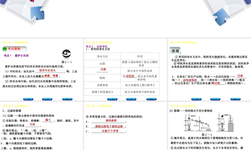 （河北专版）中考化学复习 第2课时 自然界的水课件-人教版初中九年级全册化学课件