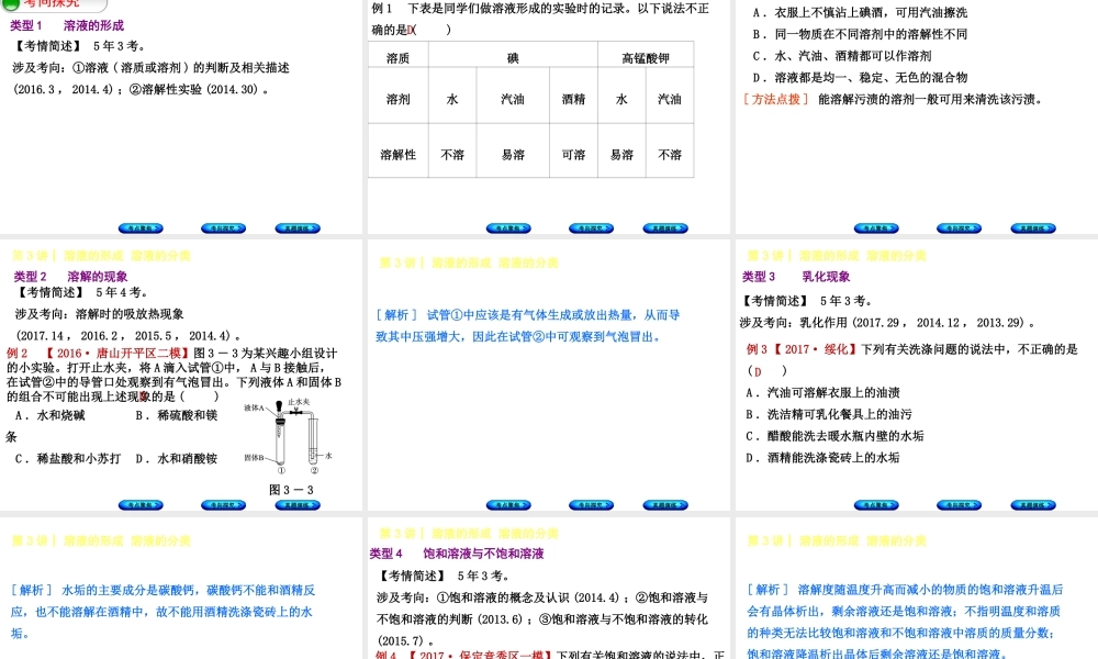 （河北专版）中考化学复习 第3课时 溶液的形成溶液的分类课件-人教版初中九年级全册化学课件