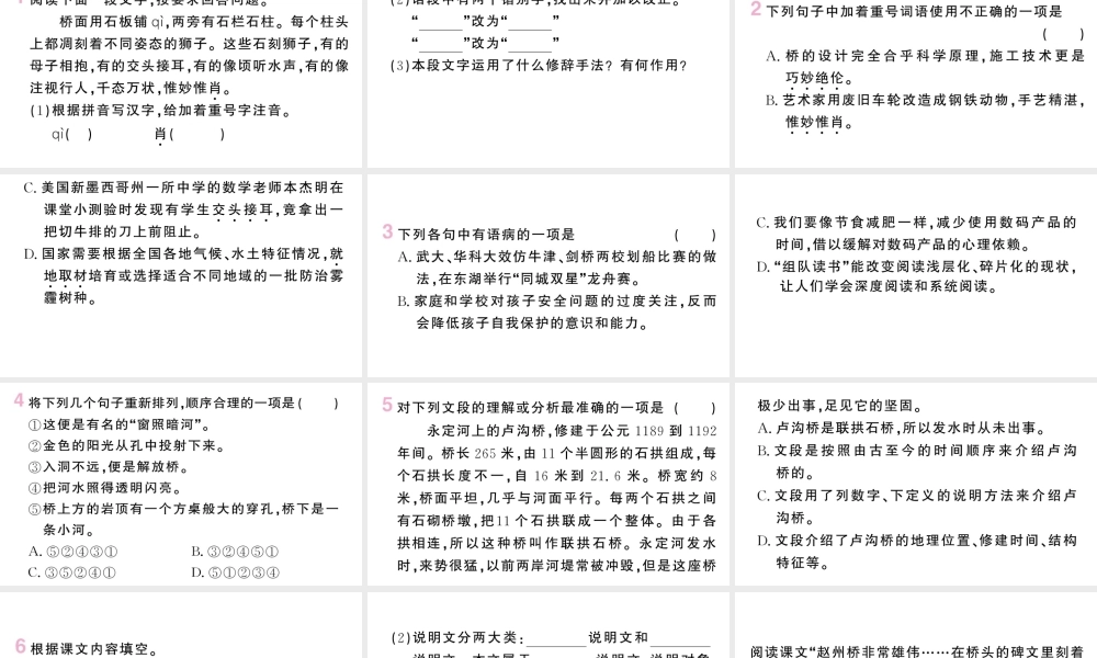 （河北专版）八年级语文上册 第五单元 18 中国石拱桥课件 新人教版-新人教版初中八年级上册语文课件