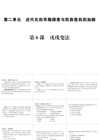 （河北专版）秋八年级历史上册 第二单元 近代化的早期探索与民族危机的加剧 第6课 戊戌变法习题课件 新人教版-新人教版初中八年级上册历史课件