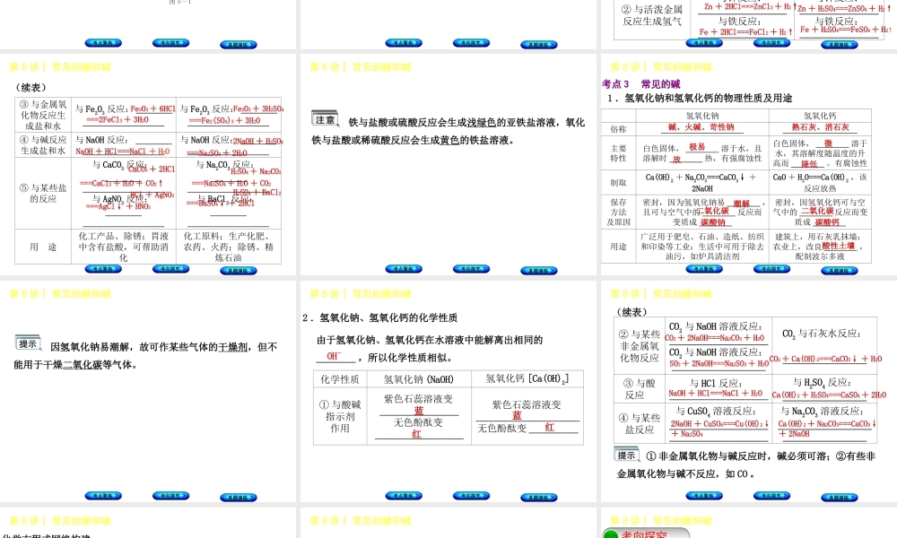 （河北专版）中考化学复习 第8课时 常见的酸和碱课件-人教版初中九年级全册化学课件