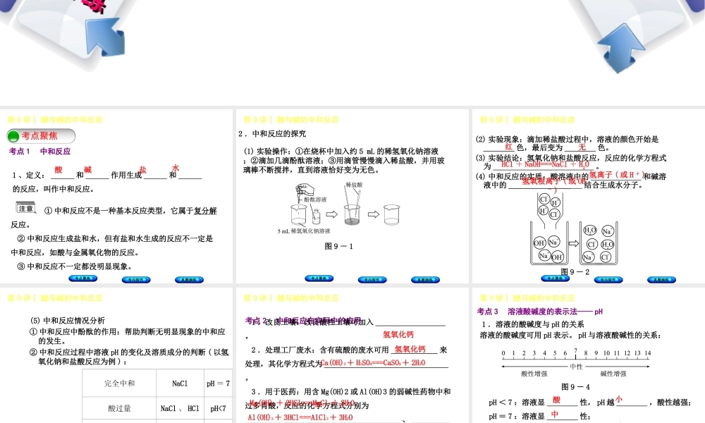 （河北专版）中考化学复习 第9课时 酸与碱的中和反应课件-人教版初中九年级全册化学课件