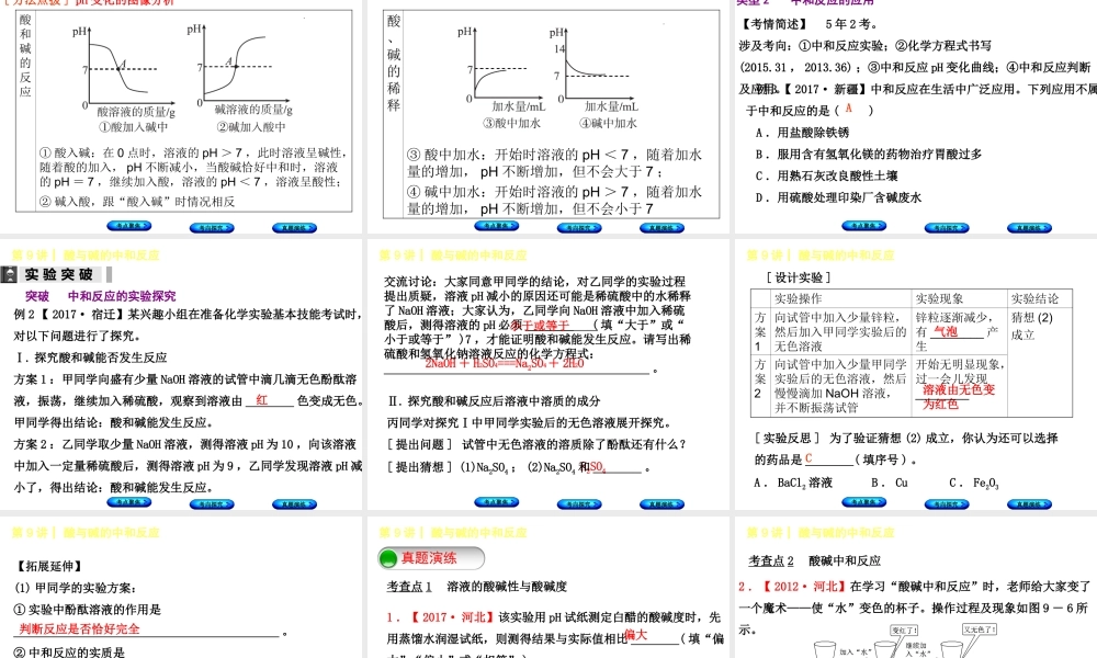 （河北专版）中考化学复习 第9课时 酸与碱的中和反应课件-人教版初中九年级全册化学课件