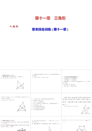 （河北专级数学上册 第十一章 三角形章末综合训练作业课件 （新版）新人教版-（新版）新人教级上册数学课件