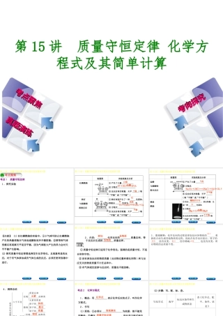 （河北专版）中考化学复习 第15课时 质量守恒定律 化学方程式及其简单计算课件-人教版初中九年级全册化学课件