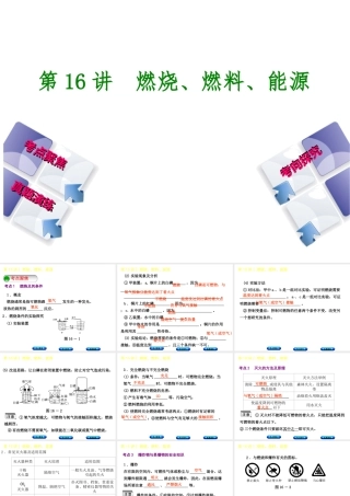 （河北专版）中考化学复习 第16课时 燃烧、燃料、能源课件-人教版初中九年级全册化学课件