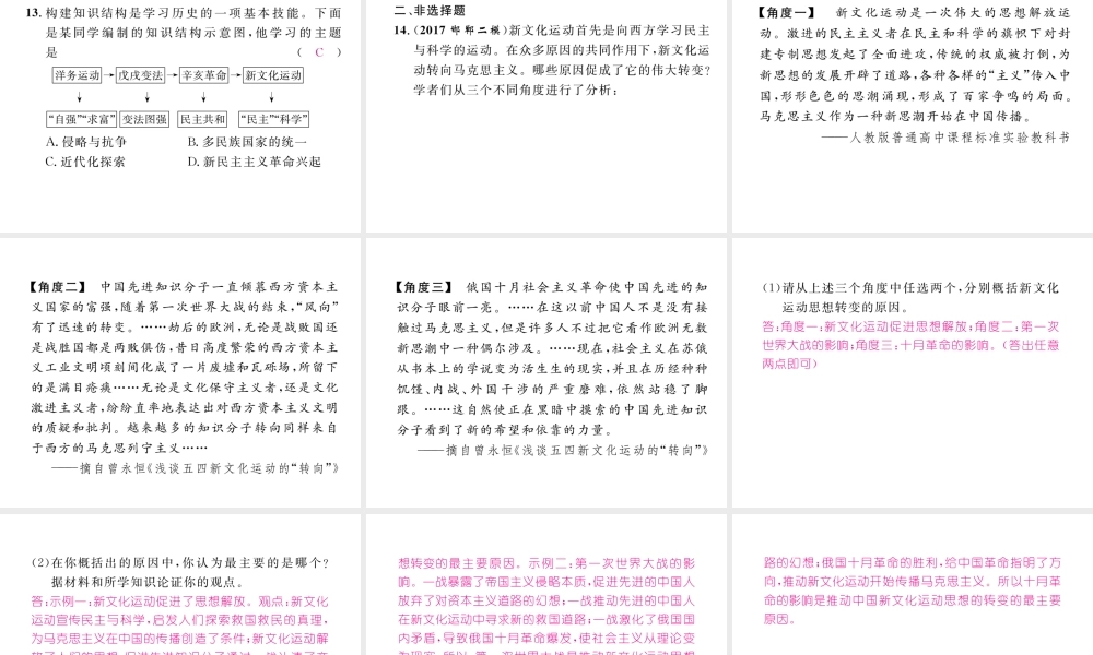 （河北专版）中考历史总复习 第2讲 近代化的探索考点攻关练课件-人教版初中九年级全册历史课件