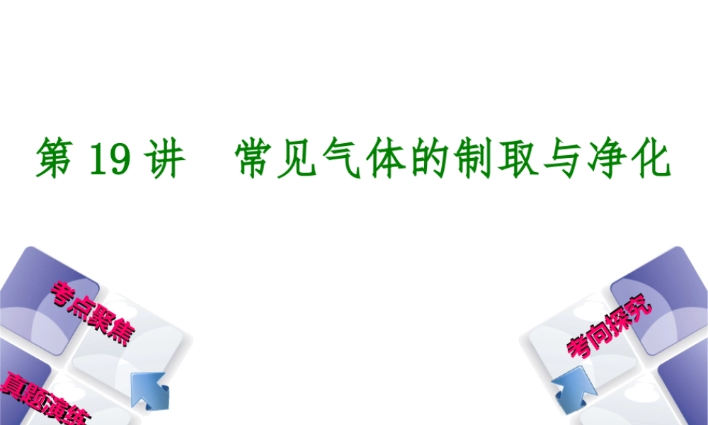 （河北专版）中考化学复习 第19课时 常见气体的制备与净化课件-人教版初中九年级全册化学课件