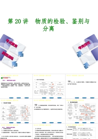 （河北专版）中考化学复习 第20课时 物质的检验、鉴别与分离课件-人教版初中九年级全册化学课件