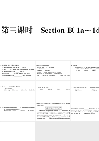 （河南专版）八年级英语下册 Unit 10 I’ve had this bike for three years第三课时习题课件（新版）人教新目标版-（新版）人教新目标版初中八年级下册英语课件