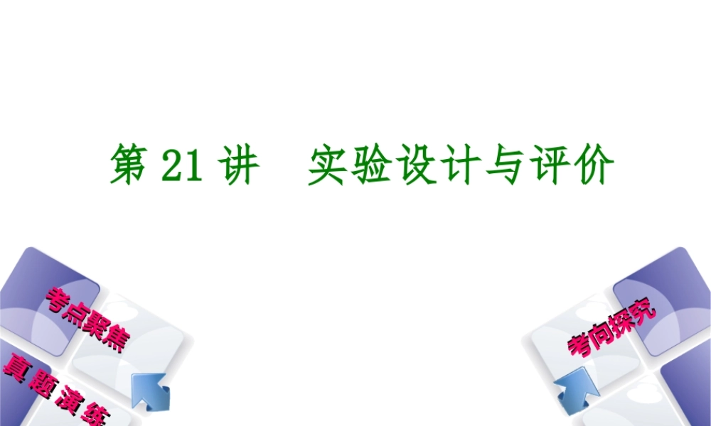 （河北专版）中考化学复习 第21课时 实验设计与评价课件-人教版初中九年级全册化学课件