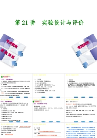 （河北专版）中考化学复习 第21课时 实验设计与评价课件-人教版初中九年级全册化学课件