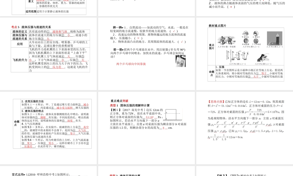 （河北专版）中考物理 第一部分 系统复习 成绩基石 第8讲 压强课件-人教版初中九年级全册物理课件