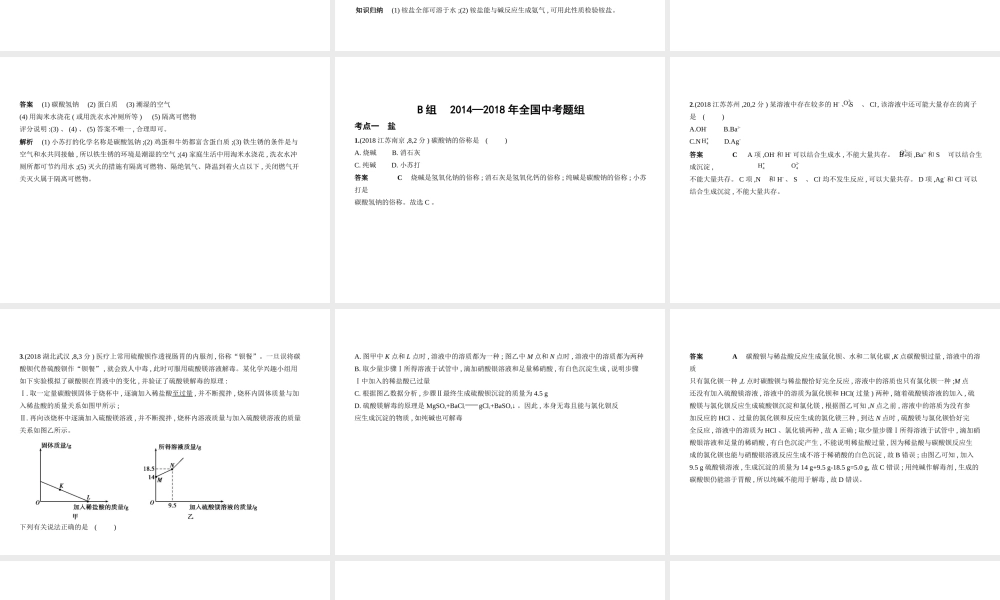 （河北专版）中考化学复习 专题六 盐 化学肥料（试卷部分）课件-人教版初中九年级全册化学课件