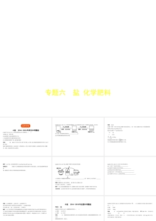 （河北专版）中考化学复习 专题六 盐 化学肥料（试卷部分）课件-人教版初中九年级全册化学课件