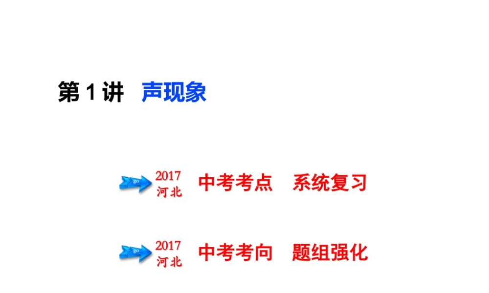 （河北专版）中考物理总复习 第1讲 声现象课件-人教版初中九年级全册物理课件