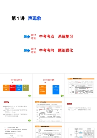 （河北专版）中考物理总复习 第1讲 声现象课件-人教版初中九年级全册物理课件