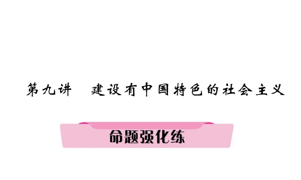 （河北专版）中考历史总复习 第9讲 建设有中国特色的社会主义命题强化练课件-人教版初中九年级全册历史课件