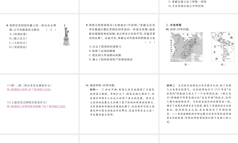 （河北专版）中考历史总复习 第13讲 欧美主要国家的社会巨变考点攻关练课件-人教版初中九年级全册历史课件