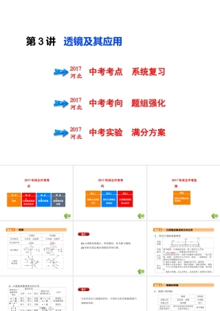 （河北专版）中考物理总复习 第3讲 透镜及其应用课件-人教版初中九年级全册物理课件
