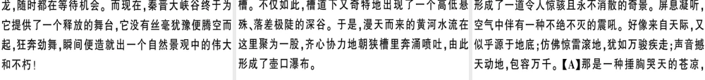 （河南专版）春八年级语文下册 第五单元 17 壶口瀑布习题课件 新人教版-新人教版初中八年级下册语文课件