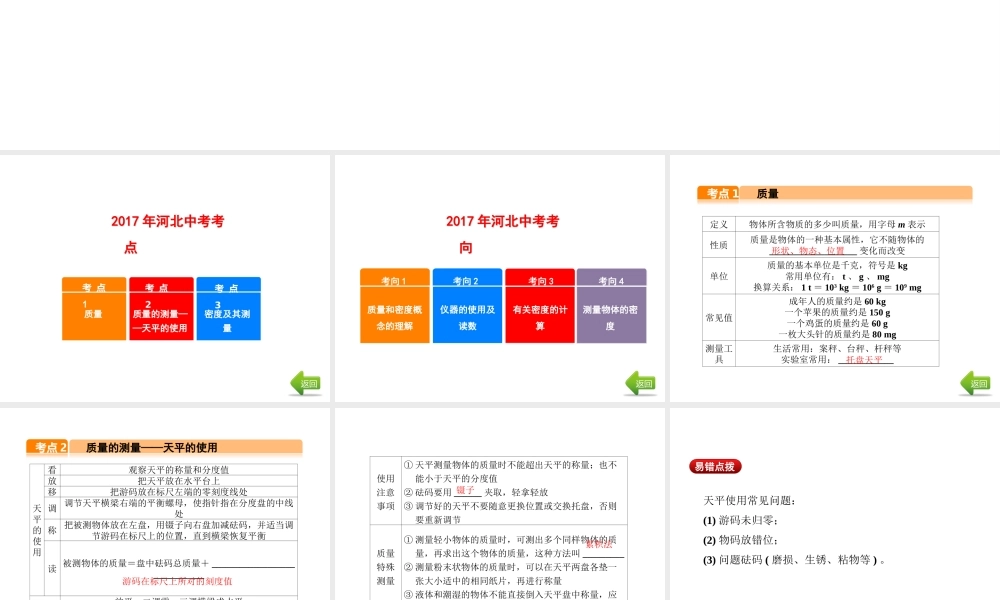 （河北专版）中考物理总复习 第7讲 质量 密度课件-人教版初中九年级全册物理课件