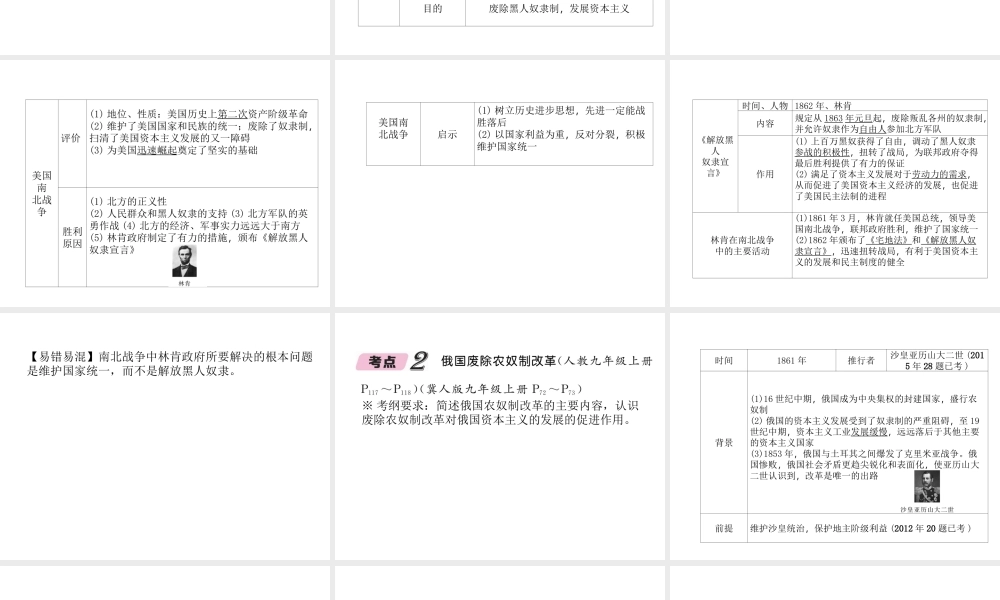 （河北专版）中考历史总复习 第15讲 资产阶级统治的巩固与扩大必考考点清单课件-人教版初中九年级全册历史课件