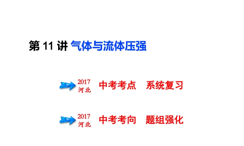 （河北专版）中考物理总复习 第11讲 气体与流体压强课件-人教版初中九年级全册物理课件