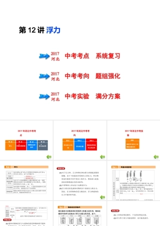 （河北专版）中考物理总复习 第12讲 浮力课件-人教版初中九年级全册物理课件