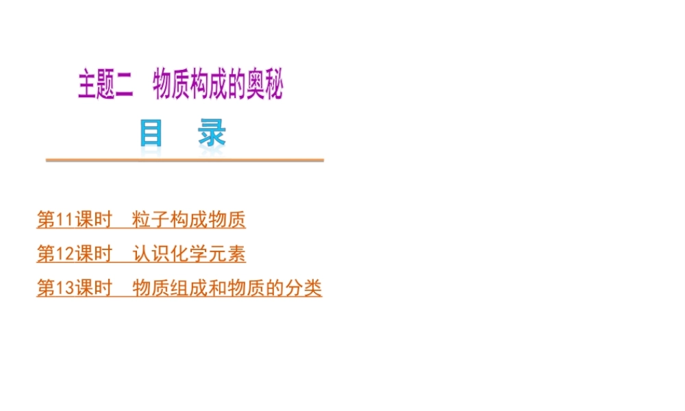 （河北专版）中考化学教材化总复习 主题二 物质构成的奥秘课件 冀教版