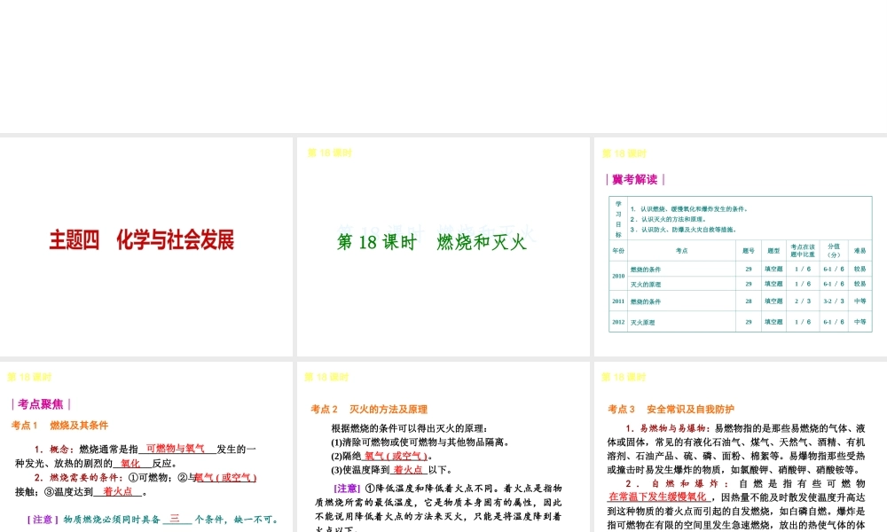 （河北专版）中考化学教材化总复习 主题四 化学与社会发展课件 冀教版