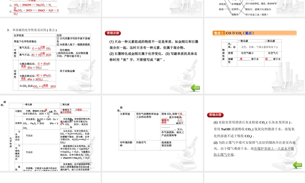 （河北专版）中考化学总复习 第1单元 身边的化学物质 第2讲 碳和碳的氧化物课件-人教版初中九年级全册化学课件