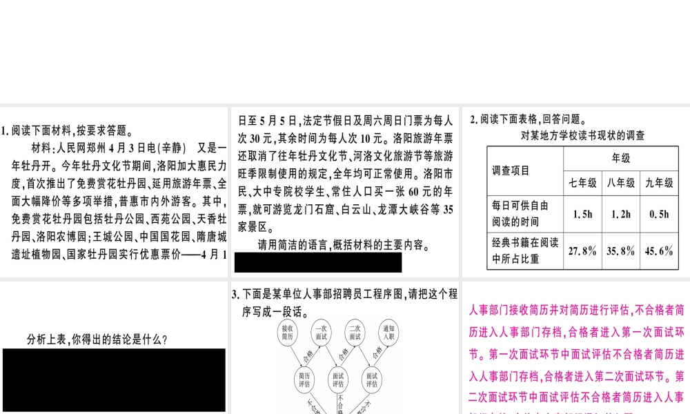 （河南专版）春八年级语文下册 期末专题复习六 综合性学习习题课件 新人教版-新人教版初中八年级下册语文课件
