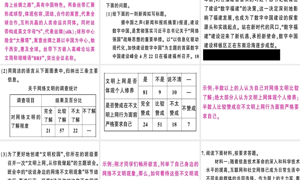 （河南专版）春八年级语文下册 期末专题复习六 综合性学习习题课件 新人教版-新人教版初中八年级下册语文课件
