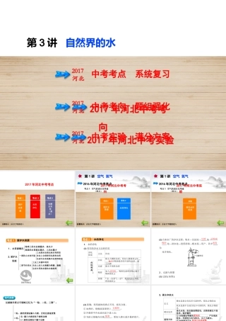 （河北专版）中考化学总复习 第1单元 身边的化学物质 第3讲 自然界的水课件-人教版初中九年级全册化学课件