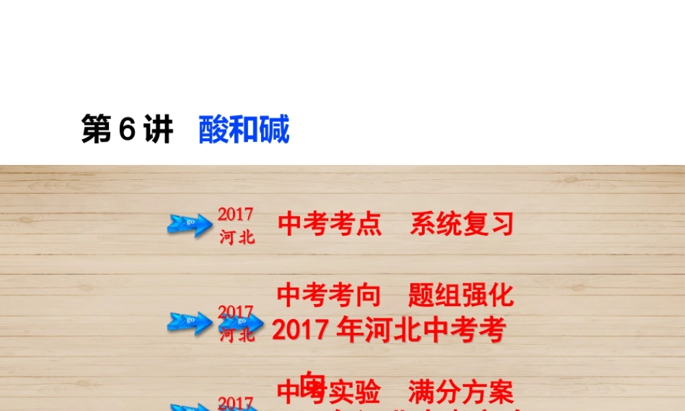（河北专版）中考化学总复习 第1单元 身边的化学物质 第6讲 酸和碱课件-人教版初中九年级全册化学课件