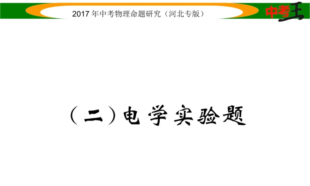 （河北专版）中考物理总复习 第二编 重点题型突破 专题五 实验探究题（二）电学实验题课件-人教版初中九年级全册物理课件