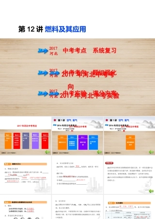 （河北专版）中考化学总复习 第4单元 化学与社会发展 第12讲 燃料及其应用课件-人教版初中九年级全册化学课件