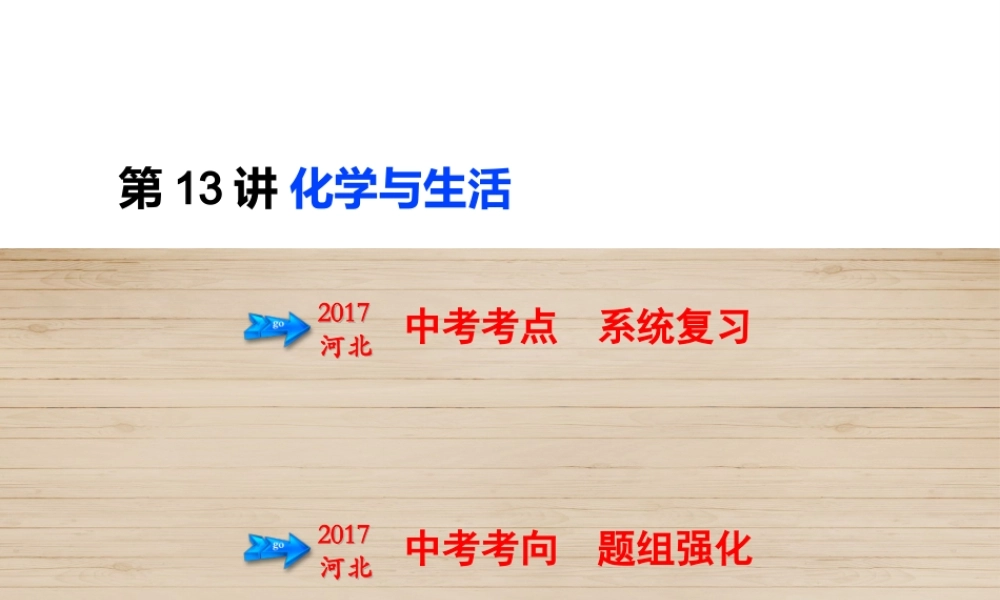 （河北专版）中考化学总复习 第4单元 化学与社会发展 第13讲 化学与生活课件-人教版初中九年级全册化学课件