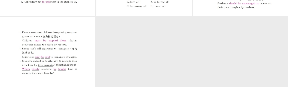 （河北专版）九年级英语全册 Unit 7 Teenagers should be allowed to choose their own clothes（第3课时）习题课件 （新版）人教新目标版-（新版）人教新目标版初中九年级全册英语课件