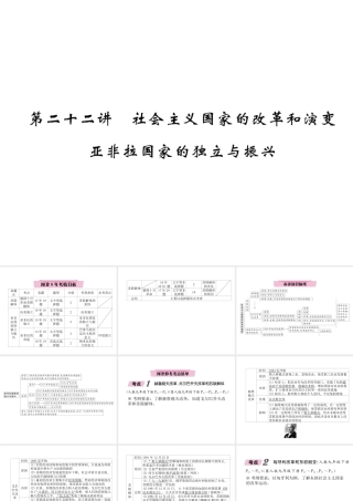 （河北专版）中考历史总复习 第22讲 社会主义国家的改革和演变 亚非拉国家的独立与振兴必考考点清单课件-人教版初中九年级全册历史课件