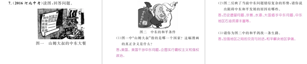 （河北专版）中考历史总复习 第22讲 社会主义国家的改革和演变 亚非拉国家的独立与振兴命题强化练课件-人教版初中九年级全册历史课件