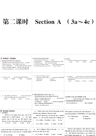（河北专版）秋九年级英语全册 Unit 7 Teenagers should be allowed to choose their own clothes第二课时习题课件（新版）人教新目标版-（新版）人教新目标版初中九年级全册英语课件