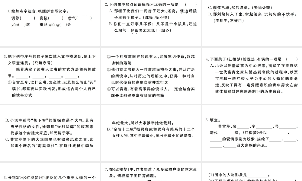 （河南专版）九年级语文上册 第六单元 24 刘姥姥进大观园课件 新人教版-新人教版初中九年级上册语文课件