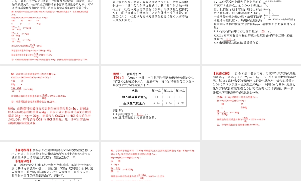 （河北专版）中考化学总复习 第二部分 专题复习 高分保障 专题4 化学计算题课件 新人教版-新人教版初中九年级全册化学课件