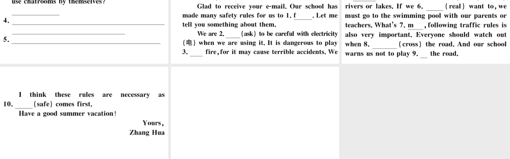 （河北专版）秋九年级英语全册 Unit 7 Teenagers should be allowed to choose their own clothes综合阅读提升练习题课件（新版）人教新目标版-（新版）人教新目标版初中九年级全册英语课件