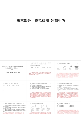 （河北专版）中考化学总复习 第三部分 模拟检测 冲刺中考 阶段检测卷（二）课件 新人教版-新人教版初中九年级全册化学课件