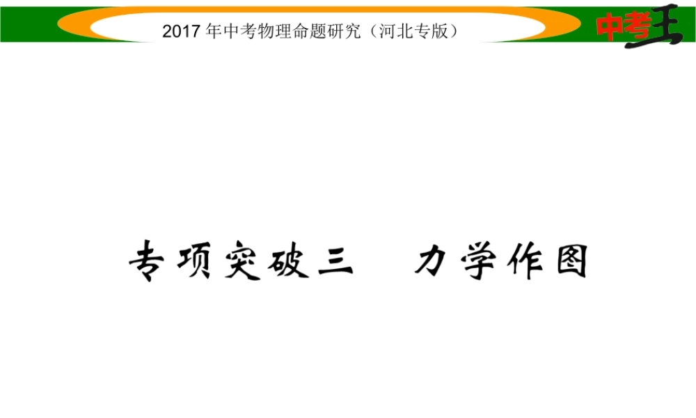 （河北专版）中考物理总复习 第一编 教材知识梳理 第九讲 简单机械 专项突破三课件-人教版初中九年级全册物理课件